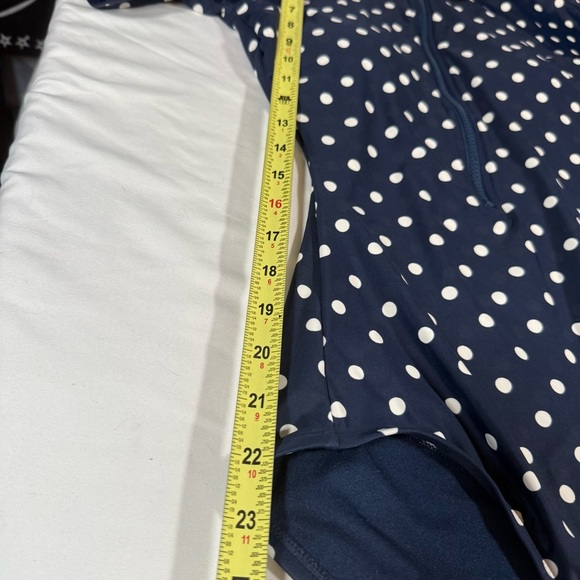 Shade & Shore Dark Blue and White Dot One Piece - Picture 11 of 14